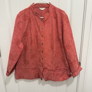 C.J. Banks Women's Plus Size Red Floral Snap Blazer Type Jacket Approx Size 24W